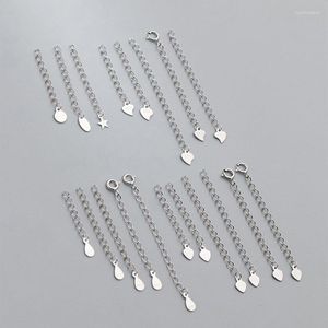 Chains 5cm Heart Waterdrop 925 Silver Extension Extended Tail Making Findings Bracelet Necklaces Connectors DIY Jewelry