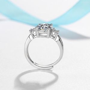 Cluster Rings Wedding For Couples Big Silver Engagement Women 925 Sterling Luxury Jewelry Classic Jewerly