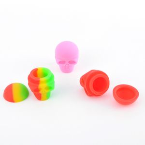 Contenitori concentrati di cera a forma di teschio in silicone Contenitori antiaderenti in vasetto di olio siliconico Mini contenitore 3 ml