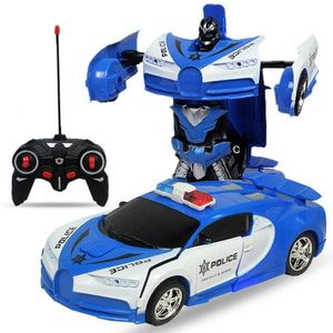 Remote control deformation car charging induction transformation King Kong robot electric control cars children toy 2022