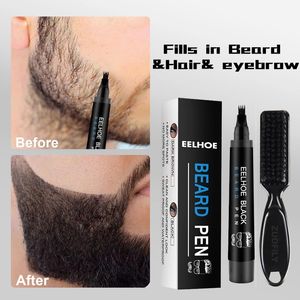 Beard Filling Pen Kit Beard Enhancer Brush Beard Coloring Shaping Tools Waterproof Black Brown Hair Pencil Man Cosmetic
