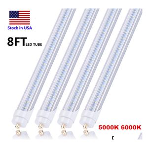 Tubi a Led 8 Foot Lights F96T12 8Ft Bbs Sostituzione fluorescente T8 T10 T12 96 45Watt Fa8 Single Pin Shop Ballast Bypass Workshop Ware Dhwfv