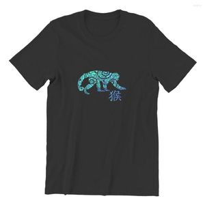 Camisetas masculinas camisetas ano do macaco chinês zodiac preto preto roupas atacadistas cosplay hip-hop masculino 32135