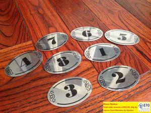 Etichetta adesiva digitale con etichetta numerica in acciaio inossidabile per la decorazione del ristorante dell'hotel