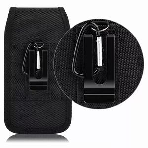 Fondina con clip da cintura Custodie universali per telefono Custodia in pelle per iPhone 14 13 Samsung Huawei Moto LG Nylon Marsupio sportivo Flip Moblie Cover per cellulare