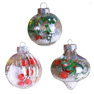 Juldekorationer härliga tydliga godislådor Romantisk designboll Transparent kan öppna plast Bauble Ornament