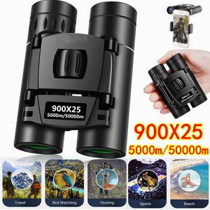 Telescope Binoculars Binoculars 900X25 10X HD Powerful Long Range Folding Mini Telescope BAK4 FMC Optics For Hunting Sports Outdoor Camping Travel 230320