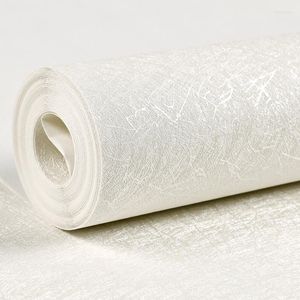 Wallpapers Modern Plain White Silk Wall Papers Home Decor Solid Color Roll For Bedroom Living Room Walls Contact Paper