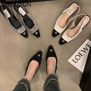 Sandalet Suojialun Yaz Markası Kadınlar Sandal Moda Karışımı Renkli Açık Elbise Slingback Ayakkabı İnce Yüksek Topuk Sığ Pompalar 230320