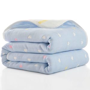 Blankets Muslin Baby Toddler Blanket 100% Cotton Bedding Quilt Premium 6 Layer Gauze Breathable Super Soft Infant Stroller Swaddle Wrap 230320