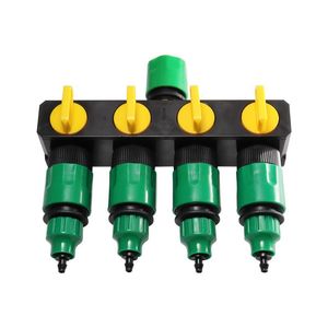 Watering Equipments 1/4"-3/8" Hose Splitters Garden Drip Irrigation Tap Adapter 4-way Water Connectors Supplies 1 Pc