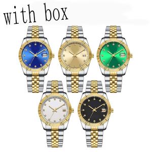 Lysande Datejust Iced Out Watch Mens Designer Watches Gold Color 28/31mm 126300 Armswatch 36/41mm Automatisk Wimbledon Watch Mechanical Rostless Steel SB003 C23