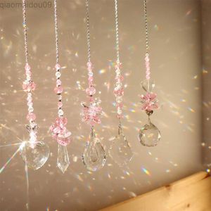 Decorazioni da giardino Sun Catcher Crystal Diamond Prismi Ciondolo Dream Light Catcher Rainbow Chaser Hanging Drop Home Garden Decor Windchime AA230320