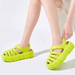 Sandalen 2023 Frauen Dicke Heels Römischen Stil Meer Wasserdichte Weibliche Schuhe Atmungs Loch Plattform Outdoor Sandale Femme