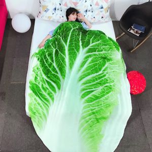 Blankets Throw Blanket Super Soft Cotton Bed Quilt Cabbage Vegetables Sea Food Cartoon Dog Summer Cool Plaid Sofa Blanket for Kids Adult 230320
