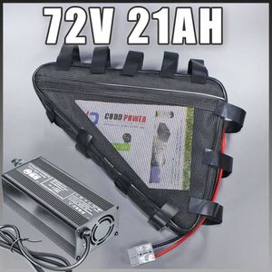 72V Triangle Battery Pack för 3000W elektrisk cykelskoter E-cykel 72V 21AH-batteri