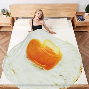 Blankets Egg Wrap Blanket Realistic Egg Throw Blankets Soft Plush Novelty Food Chicken Farm Round Blanket Gift for Bed Couch or Travel 230320