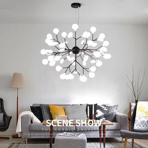 Pendellampor modern LED -ljuskrona trädgren ljuskronor belysning fixtur för vardagsrum kök inomhus dekorativ glans guld blackpend
