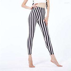 Leggings da donna Leggins Mujer Abbigliamento sportivo casual a righe stampate da donna Slim a vita alta strisce sexy 2023