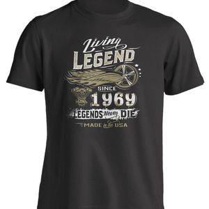 Mens Tshirts 50º aniversário da camisa de presente de legenda viva nascida em 1969 Tirando 50 marca Cotton Men Tops Basic Fitness Tshirt Tees 230317