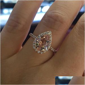 Jewelry Luxury Womens Ring Fashion Gemstone Simated Diamond Engagement Rings For Women Drop Delivery Party Events Accessories Dhc8A