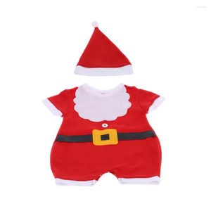 Decorazioni natalizie Vestiti da regalo per bambini Pagliaccetto Cappello Set di bavaglini Carino Santa Bebe Berretto in pile monopezzo Moda Ragazzi Abiti Nave libera