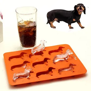 Dachshund Chocolate Cake Molds Beer Ice Cube Tool Mold Party DIY Fondant Baking Cooking Decorating Tools Dropshipping RL540