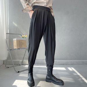 Men's Pants Stacked Pants Streetwear Men's Pants Joggers Casual Harem Trousers Harajuku Korean Motorcycle Tapered Male Blazer Pants 230320