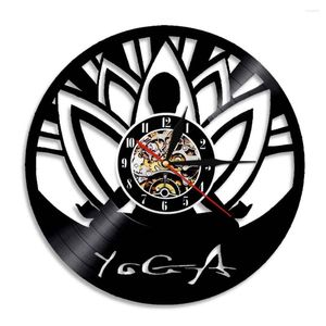 Wall Clocks Yoga Self-knowledge Practice Record Clock Hindu Philosophy Glowing Designed Led Light Illuminated Art Watch