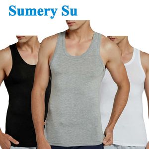 Topy z czołgami męskimi Topy Mężczyzny Modalny Fitness Modalny pełny rozciąganie Solid V Cool Summer Casual Sleveless Slim Sports Gym Undershirt 3 Kolory Z0320