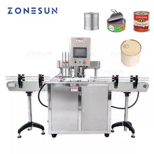 ZONESUN Automatic Round Bottle Canning Machine Fruit Aluminum Tin Cans Screw Plugging Tinplate Cover Sealing Capping Machine