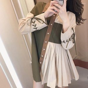 Women's Blouses Bohemian Full Sleeve Button Up Women Long Tunic Shirt Casual Patchwork Ladies Blouse 2023 Autumn Daily Female Clothing