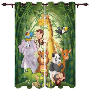 Curtain Children Curtains For Living Room Bedroom Animal Kids Boys Girl Forest Zoo Cartoon Jungle Window Treatment Drape