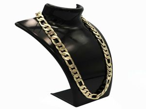 Men039S halsband 14K Guldfinish Figaro Link Chain Thick Hip Hop 24quot 12mm8934418