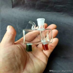 Hookahs Small square hood glass glass bongs accessories Glass Smoking Pipes colorful mini multi-