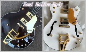 Custom 6122 Chet Atkins Country Electric Guitar Semi Hollow Body Gold B700 Tremolo Bridge