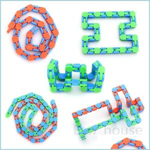 Party Favor 24 Links Fidget Toy Favors Diy Kids Autism Snake Puzzles Sensory Educational Decompression Drop Delivery Home Garden Fes Dhai9