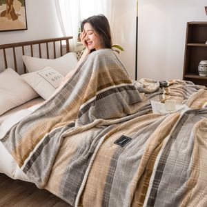 Blankets SEIKANO Winter Bed Blankets Warm Flannel Throw Blanket Covers Office Travel Soft Fleece Blankets Adult Home Textile Sofa Cover 230320