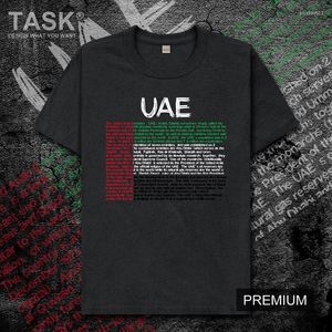Camisetas masculinas Emirados Árabes Unidos Aos Emirados Mensagens Mensagens Tamas T-shirt Roupas de manga curta Sorto de moletom nacional da equipe esportiva country