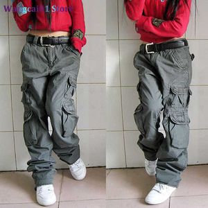 Женские брюки Capris Fashion Sty Ma и Fa Coups Blosers Осенние зимние женские брюки грузовые брюки мужские бегут хип -хоп джинсы много карманов 0320h23