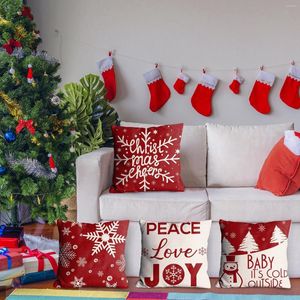 Travesseiro de linho de linho de natal caixa de travesseiro sofá de manga Papai Noel 18x18 polegadas Cetin Prophase #T1P