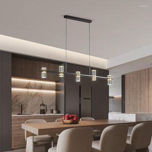 Pendant Lamps Luxury Living Room Lights Modern Minimalist Dining Bar Table Chandelier Nordic Long Strip Creative Design Sense