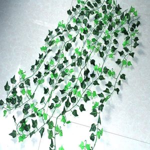 Dekorativa blommor 100 st löv 2,4 m Artificial Ivy Green Garland Plant Vine Fake Flower Home Decoration Plast String