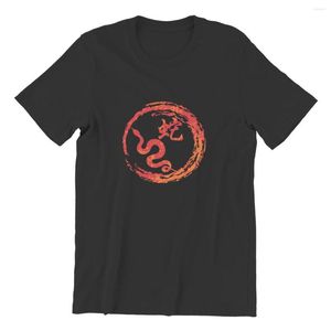 メンズTシャツTシャツ中国のゾディアックサインのヘビTシャツブラック卸売服