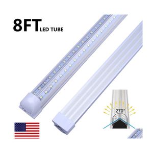 Tubi a LED 8 Luce per garage 4Ft 5Ft 6Ft 8Ft Piedi Lampade da 72 pollici 120W T8 Luci a tubo Doppi lati Illuminazione per magazzino Consegna di goccia Bbs Dhqea