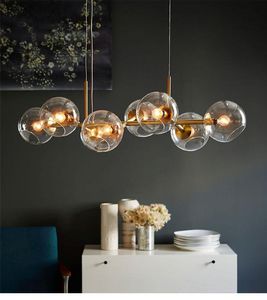 Pendant Lamps Modern Minimalist Nordic Designer Creative Villa Dining Room Living Light Luxury Glass Molecular Magic Bean ChandelierPendant