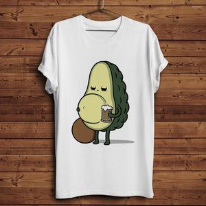 Magliette da uomo Cute Avocado Beer Belly Camicia divertente da uomo Summer White Short Sleeve Unisex Casual T-shirt Homme