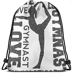 Shopping Bags Love Gymnastics Gymnast Unisex Home Gym Sack Bag Sport Drawstring Backpack