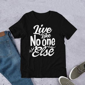 Herren-T-Shirts, Hip-Hop-T-Shirt, Männer-Shirt, Live Like No One Else Saying, modischer guter Druck, Plus-Size-Baumwoll-T-Shirt, Schwarz, Rot, XS-3XL
