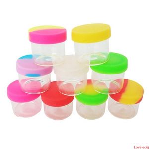 Glass bottle with silicone cover 6ml silicon container nonstick wax containers box food grade jars dab tool storage jar oil holder vape